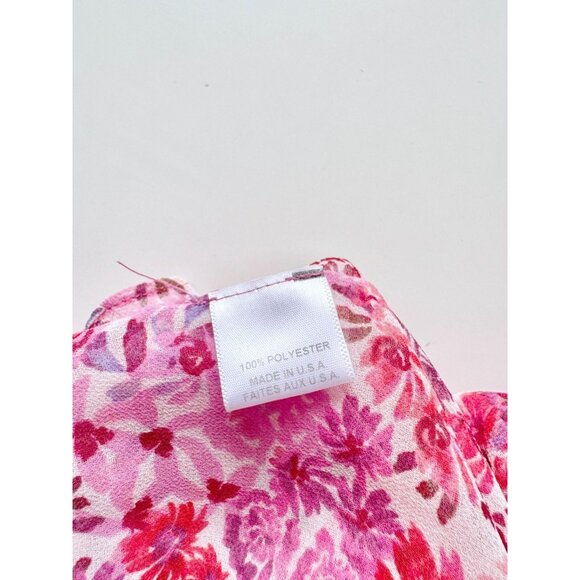 MISA Amelia Pink Del Rio Floral Chiffon Ruffle Cut-Out Tiered Maxi Dress, Size S - Picture 15 of 16